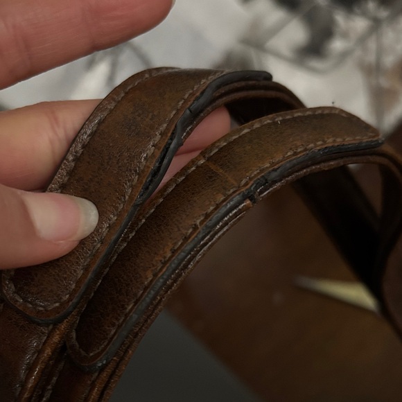 Dark Brown Leather Hobo Bag with Front Pockets - Picture 6 of 6